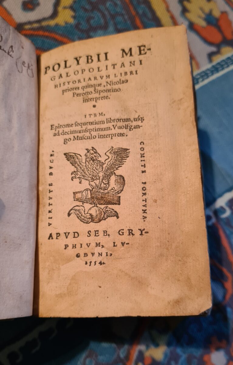 titelseite der historie von pol<bios in einer ausgabe aus dem 16. jh.